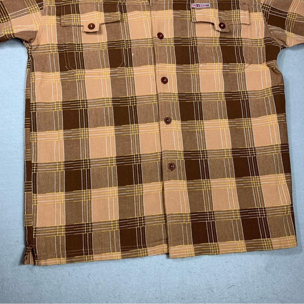 Y2K Veezo Wear Shirt Men's XL Short Sleeve Plaid Button Up Western Casual - Picture 10 of 15